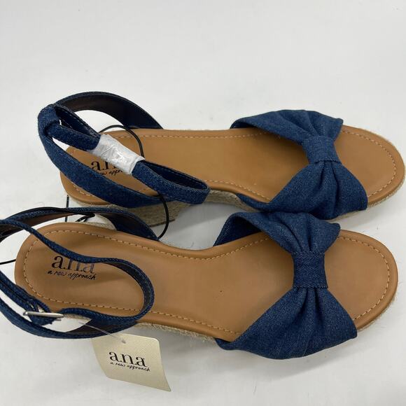 a.n.a Womens Dukes Heeled Sandals Denim Blue Size 11M - Picture 6 of 12